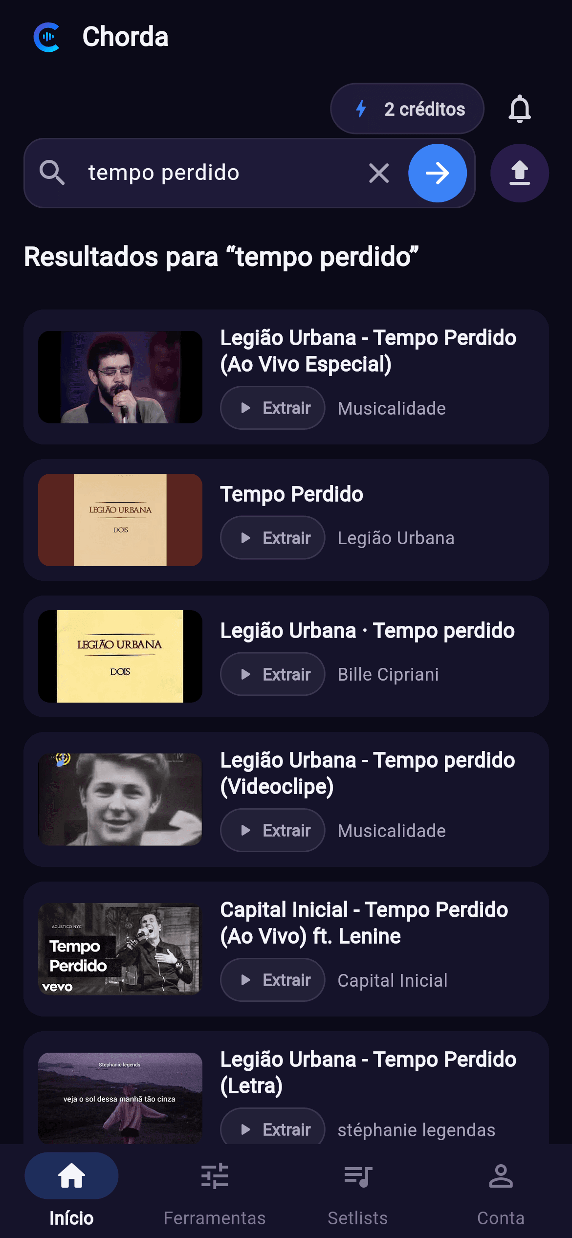 Busca e transcrição - mobile