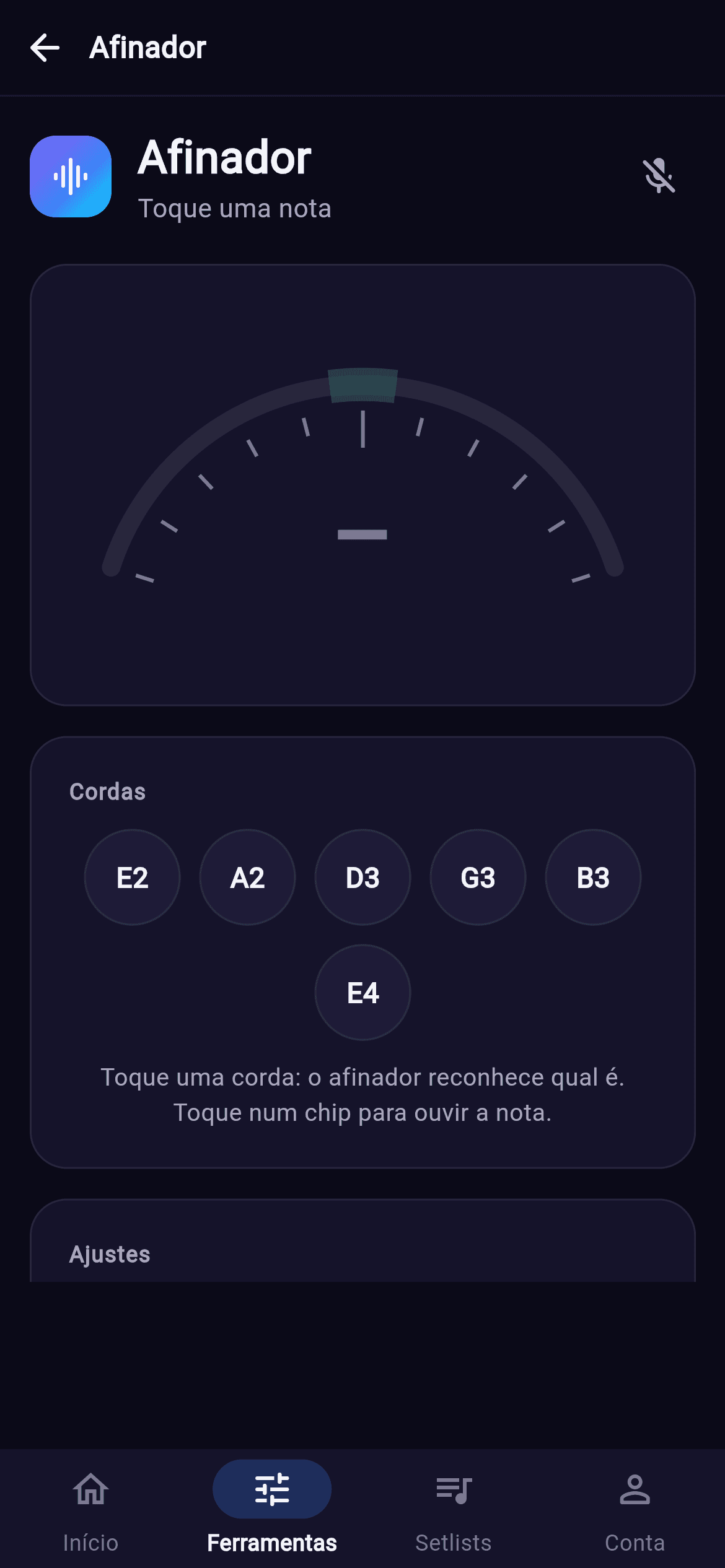 Afinador, metrônomo e dicionário - mobile